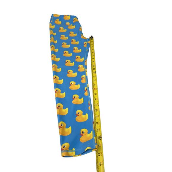 ChicknLegs Running Leggings, Rubber Ducky, Yellow/Blue/Teal, Sz Large - Picture 6 of 7